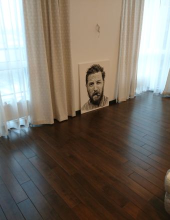 Паркетна дошка з гевеї в кольорі Браун