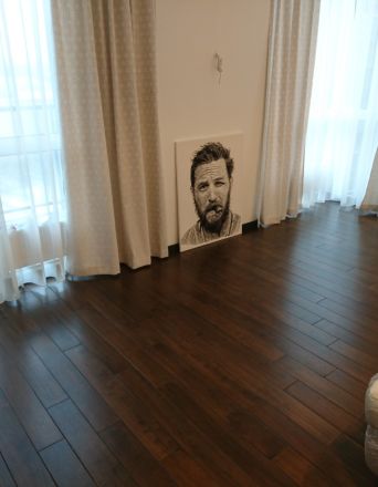 Паркетна дошка з гевеї в кольорі Браун