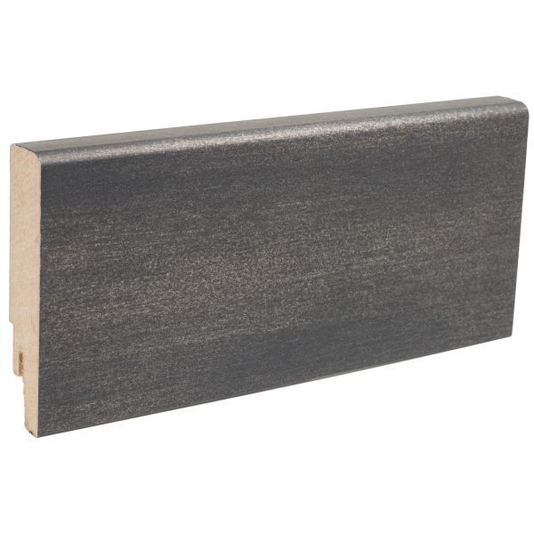 Плинтус из МДФ с алюминиевым покрытием М1 тёмная нержавейка