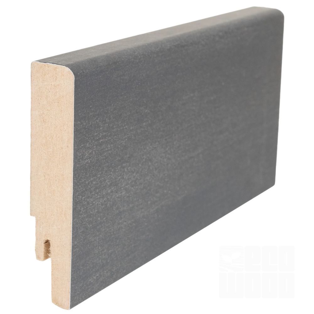 Плинтус из МДФ с алюминиевым покрытием М1 тёмная нержавейка