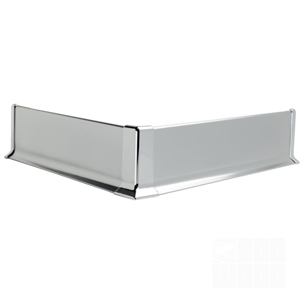 Плинтус алюминий 60 мм серебро глянец