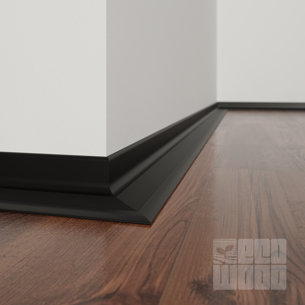 Плинтус алюминиевый "Антиплинтус" черный N1520 RAL 9005