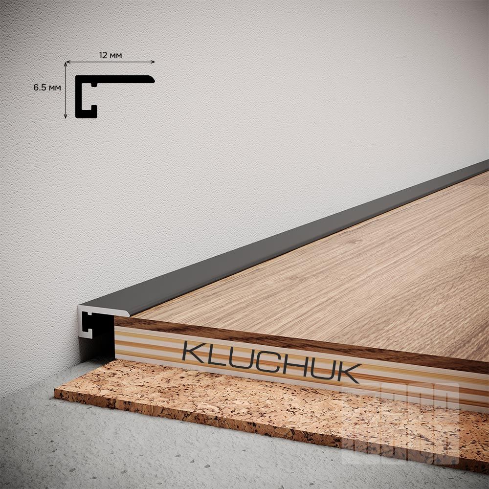 Плинтус алюминиевый "Антиплинтус" черный NМ10