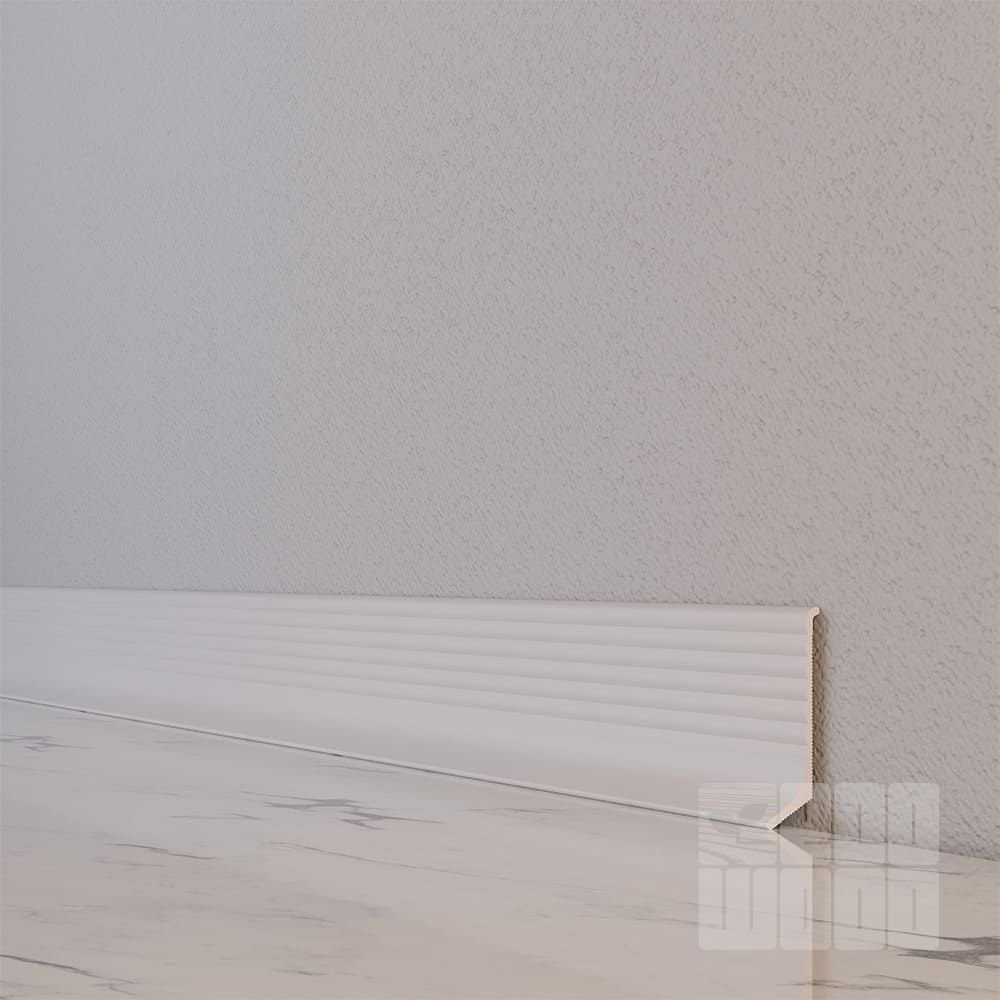 Плинтус алюминиевый "Антиплинтус" белый волнистый NV4011