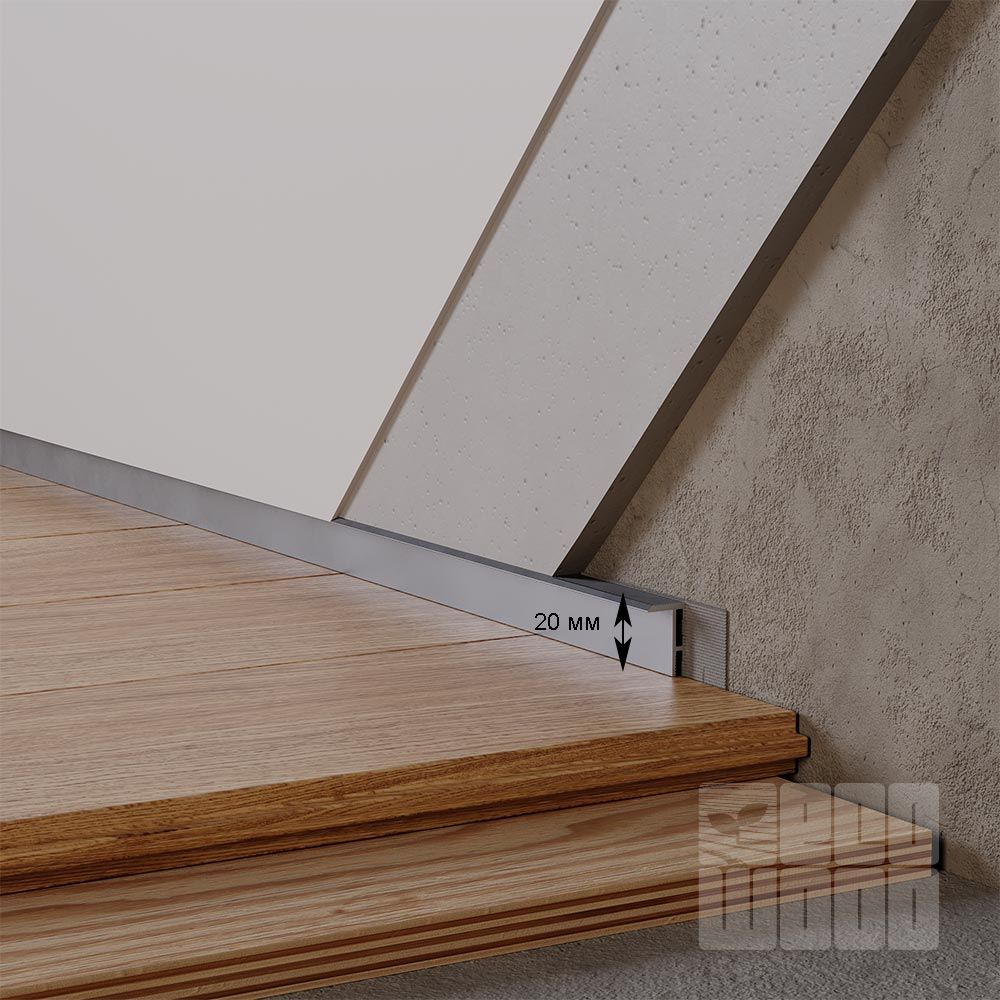 Алюмінієвий профіль прихованого монтажу 20 мм ALU-S2012