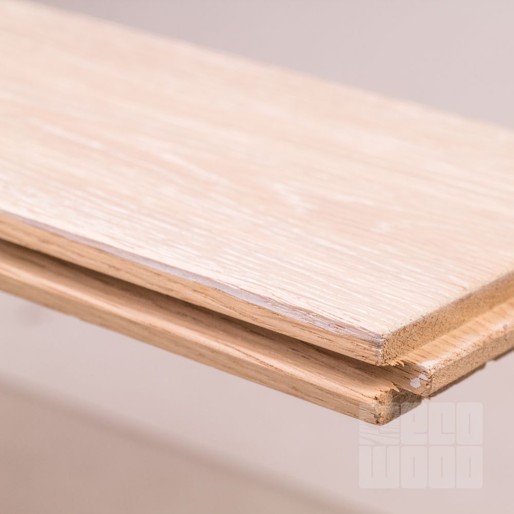 Массивная доска Дуб Белый глянец браш