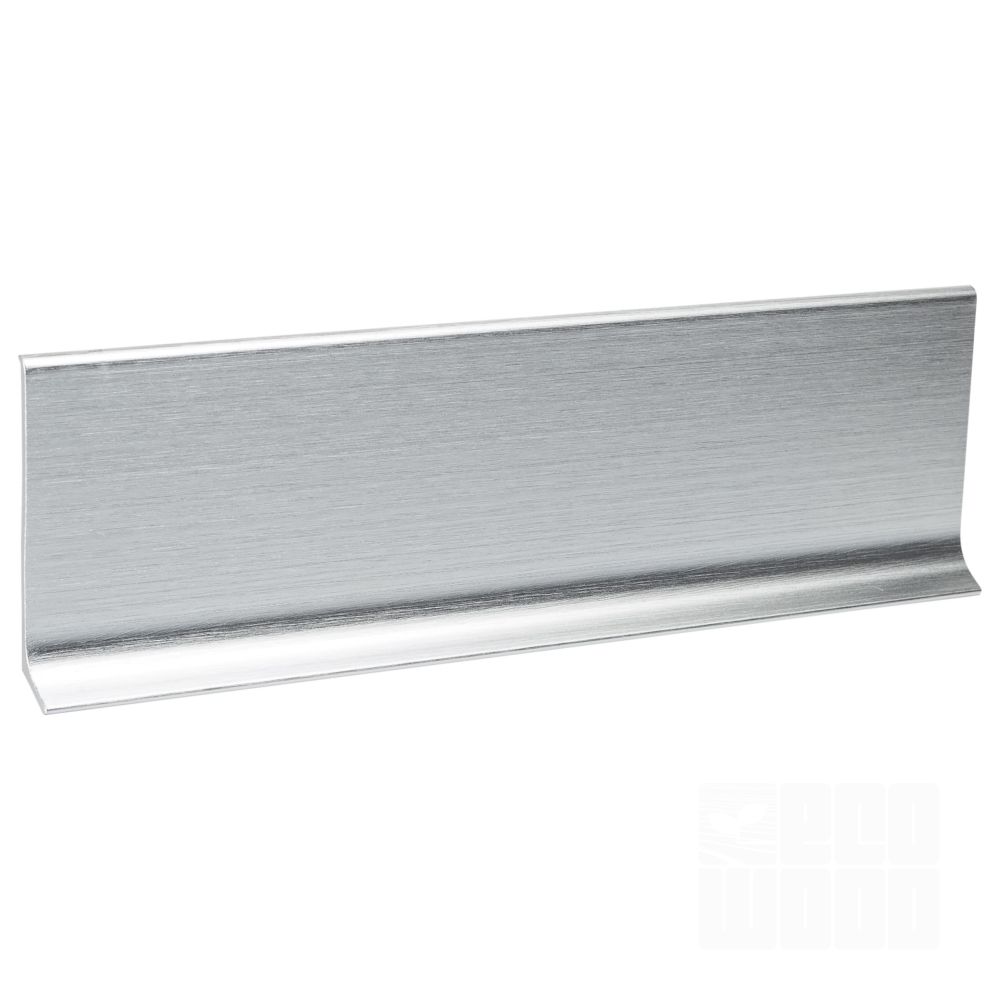 Плинтус алюминий 60 мм серебро глянец браш