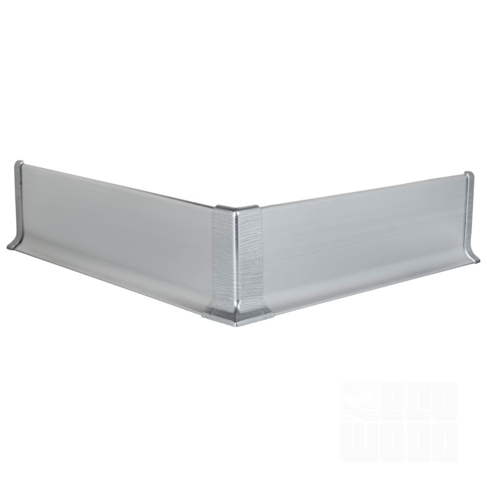 Плинтус алюминий 60 мм серебро глянец браш