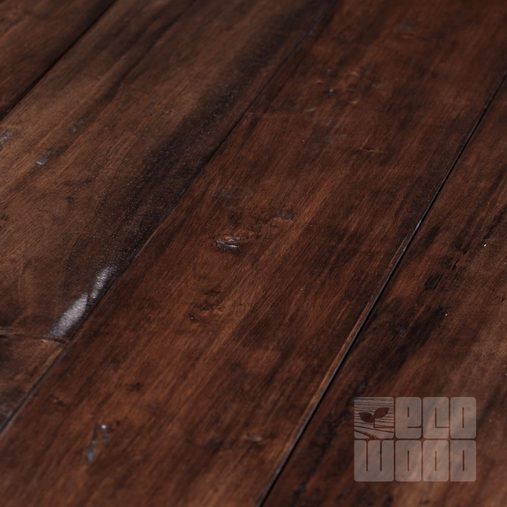 Паркетна дошка Гевея зістарена Браун