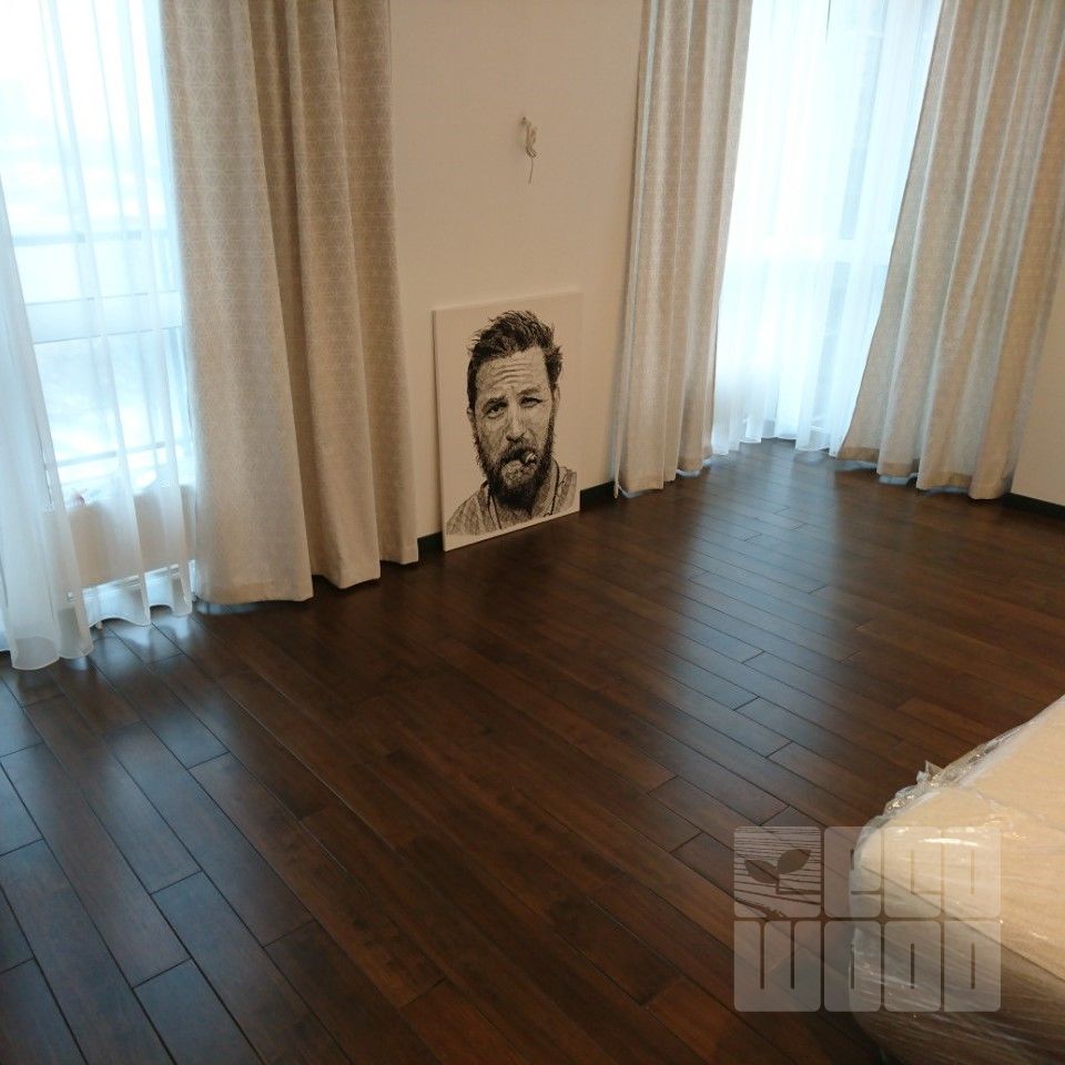 Паркетная доска Гевея гладкая Браун