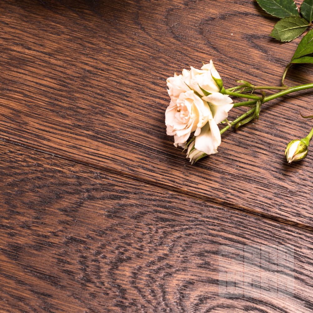 Массивная доска Дуб Темная сукупира браш