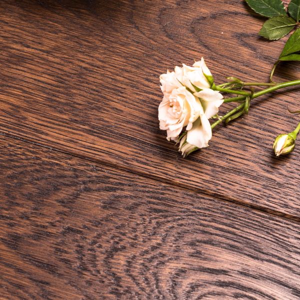 Масивна дошка Дуб Темна сукупіра браш