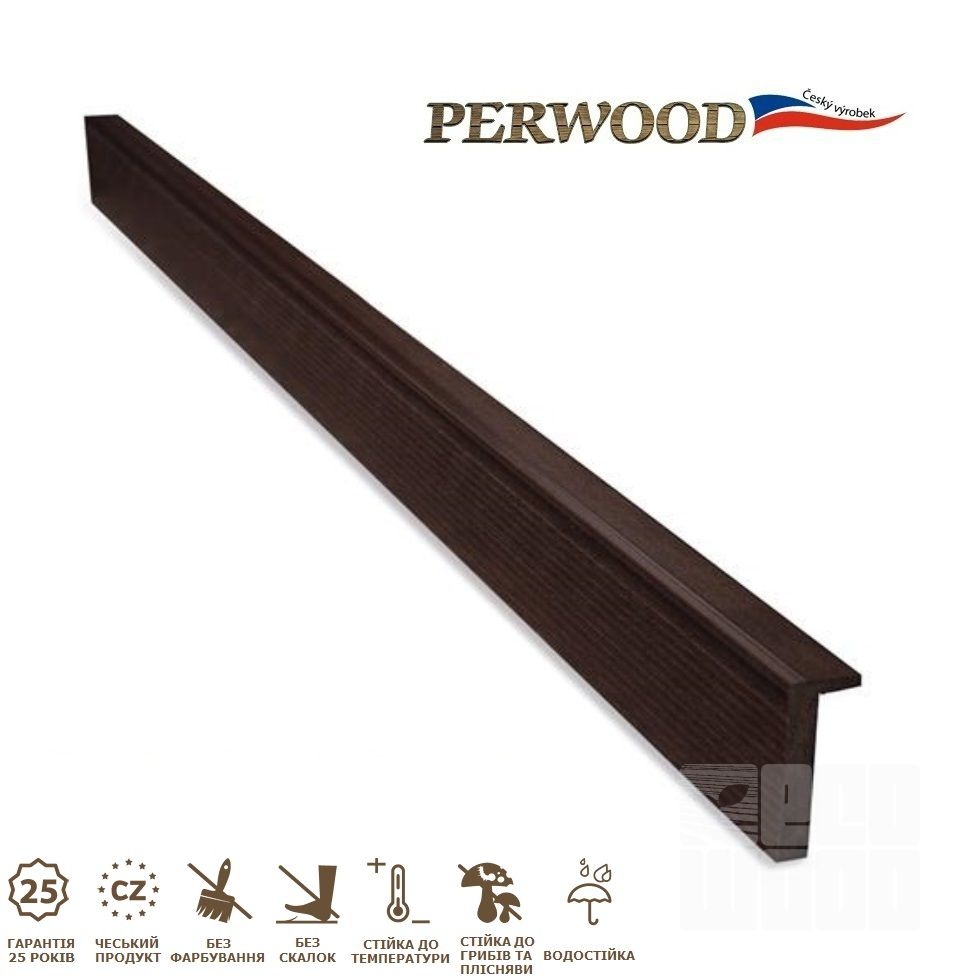 L-плинтус декоративный (угольник) PERWOOD темный каштан