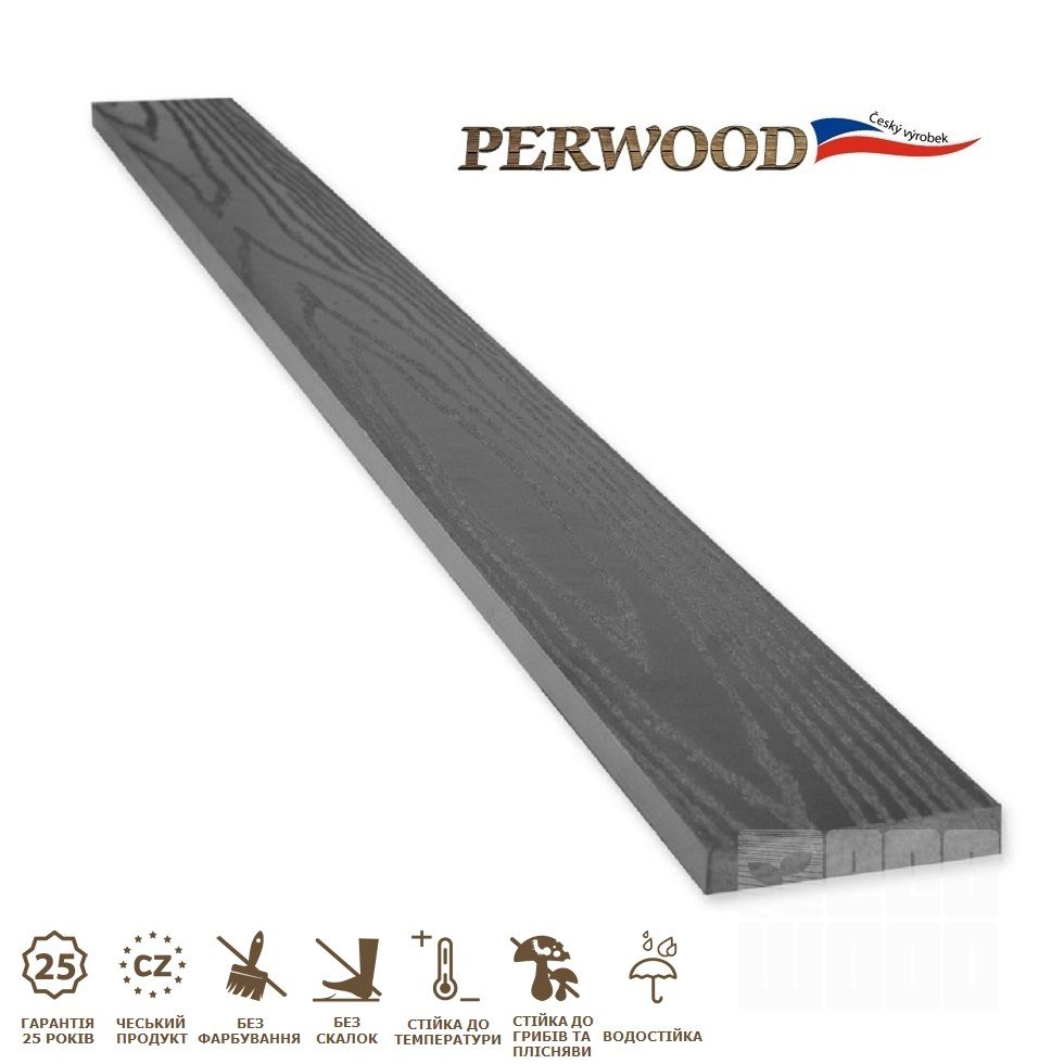 Доска для заборов Perwood Fence полнотелая Серый камень